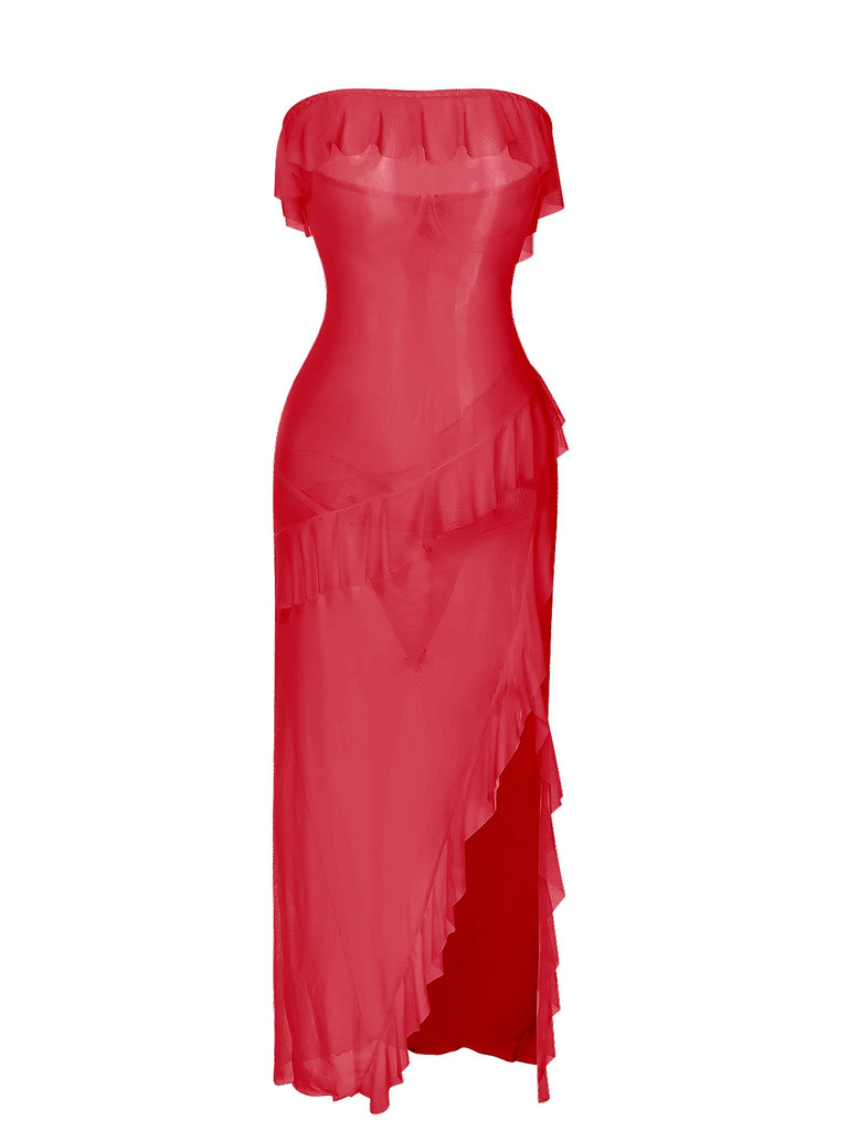 1930s Solid Ruffles Oblique Hem | 1930s | vintage dress, retro fashion