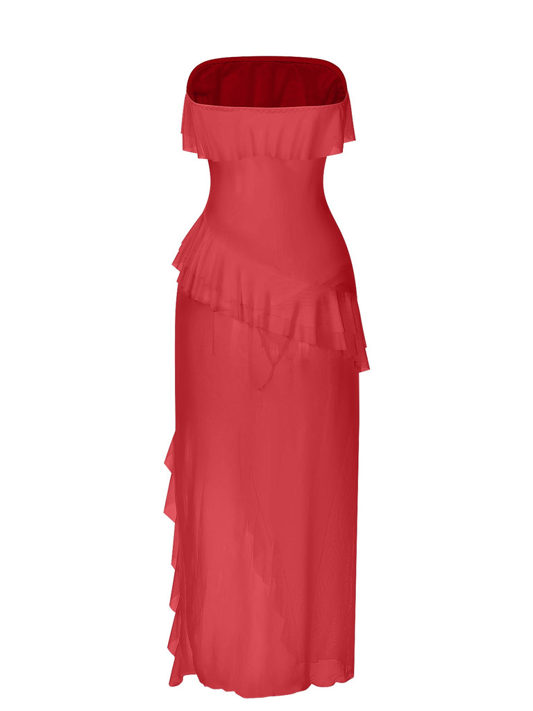 1930s Solid Ruffles Oblique Hem | 1930s | vintage dress, retro fashion