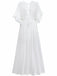 1930s Solid V-Neck Rayon Slub Beach Cover-Up - vintage fashion, retro style