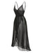 1930s Solid V-Neck Ruffle Sheer Nightgown, vintage fashion, retro style - perfect for women who love vintage and retro fashion