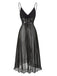 1930s Solid V-Neck Ruffle Sheer Nightgown, vintage fashion, retro style - perfect for women who love vintage and retro fashion