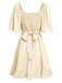 1930s Solid V-Neck Waist Ruffle Dress: where 1930s romance meets her modern spirit