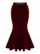 1930s Solid Velvet Mermaid Skirt — 1930s femininity that moves with her mood