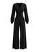 1930s Solid Wrap Front Long Sleeve Jumpsuit - vintage romper, retro jumpsuit for vintage lovers