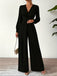 1930s Solid Wrap Front Long Sleeve Jumpsuit - vintage romper, retro jumpsuit for vintage lovers