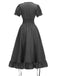 1930s Square Neck Wrinkles Puff Sleeves Dress, vintage dress, retro fashion - perfect for women who love vintage and retro fashion