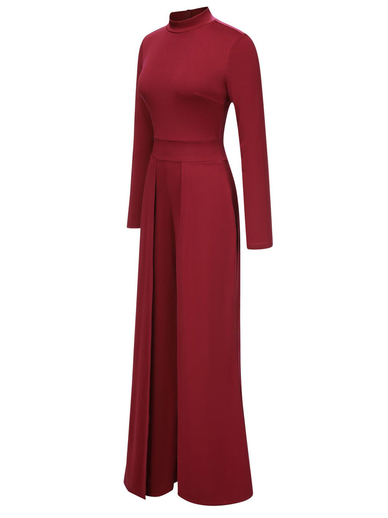 1930s Stand Collar Long Sleeve Wide Leg Jumpsuit: timeless 1930s elegance she makes her own