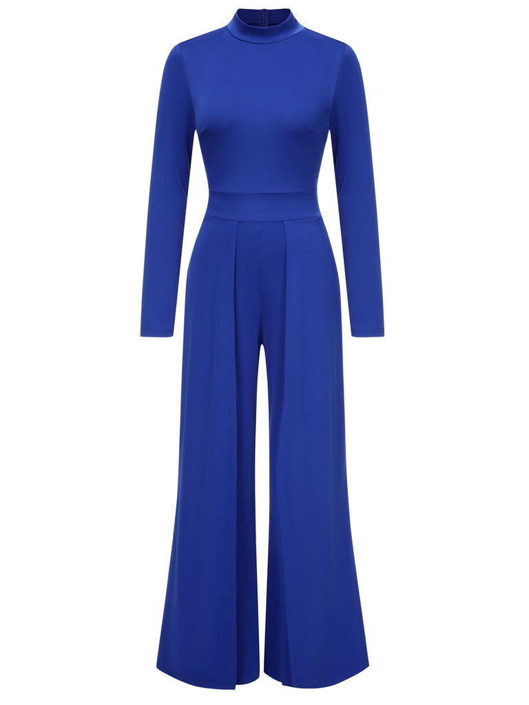1930s Stand Collar Long Sleeve Wide Leg Jumpsuit — 1930s vintage charm for her modern wardrobe