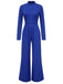 1930s Stand Collar Long Sleeve Wide Leg Jumpsuit — 1930s vintage charm for her modern wardrobe
