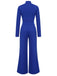 She finds her 1930s story in this 1930s Stand Collar Long Sleeve Wide Leg Jumpsuit