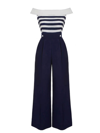 1930s Stripe OffShoulder Jumpsuit | 1930s | vintage romper, retro jumpsuit