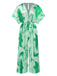 1930s Tie-Dye V-Neck Pleated Ring Jumpsuit - vintage jumpsuit, retro fashion