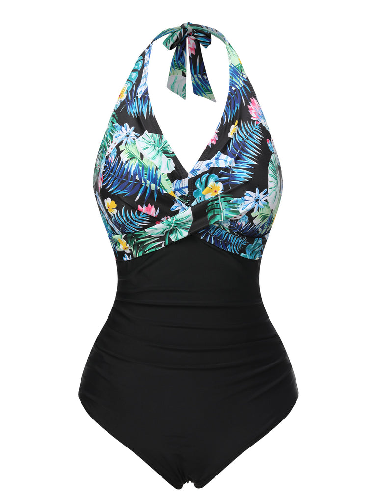 She's wearing 1930s Tropical Plants Lace-Up Halter Swimsuit and the whole beach remembers the 1930s