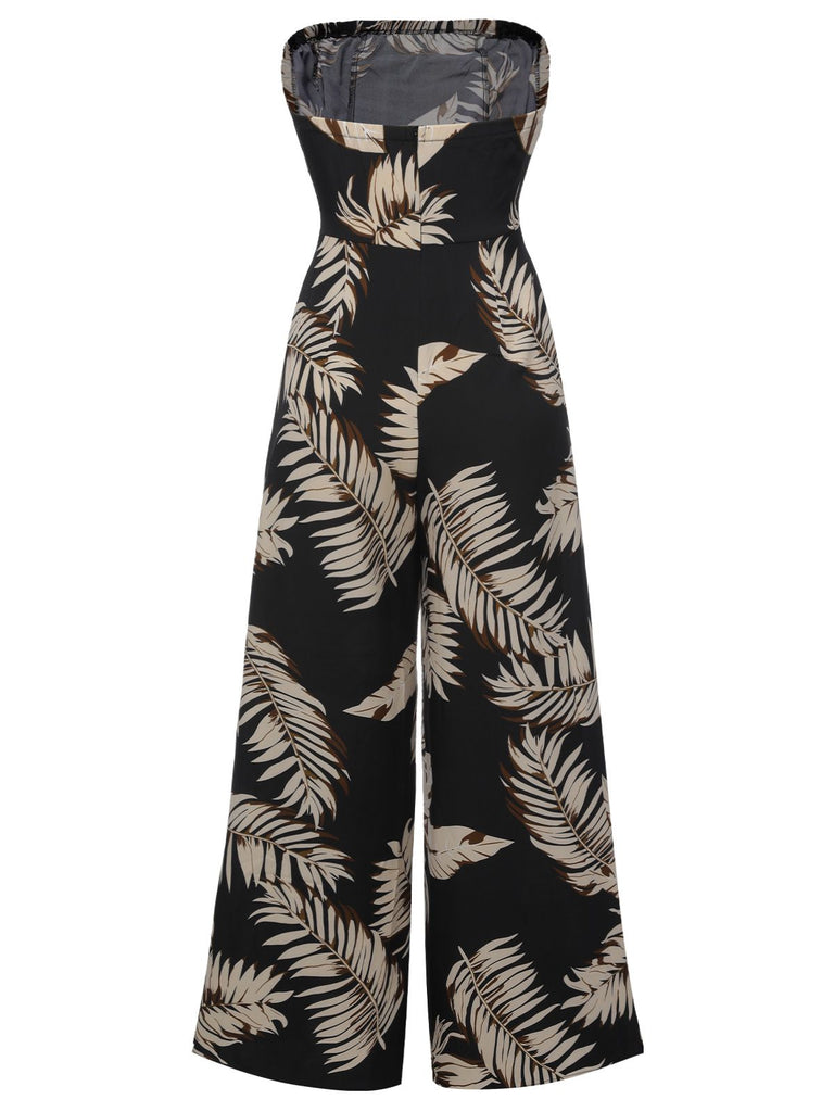 1930s Tropical Tie-Up Bandeau Jumpsuit, vintage romper, retro jumpsuit - perfect for women who love vintage and retro fashion