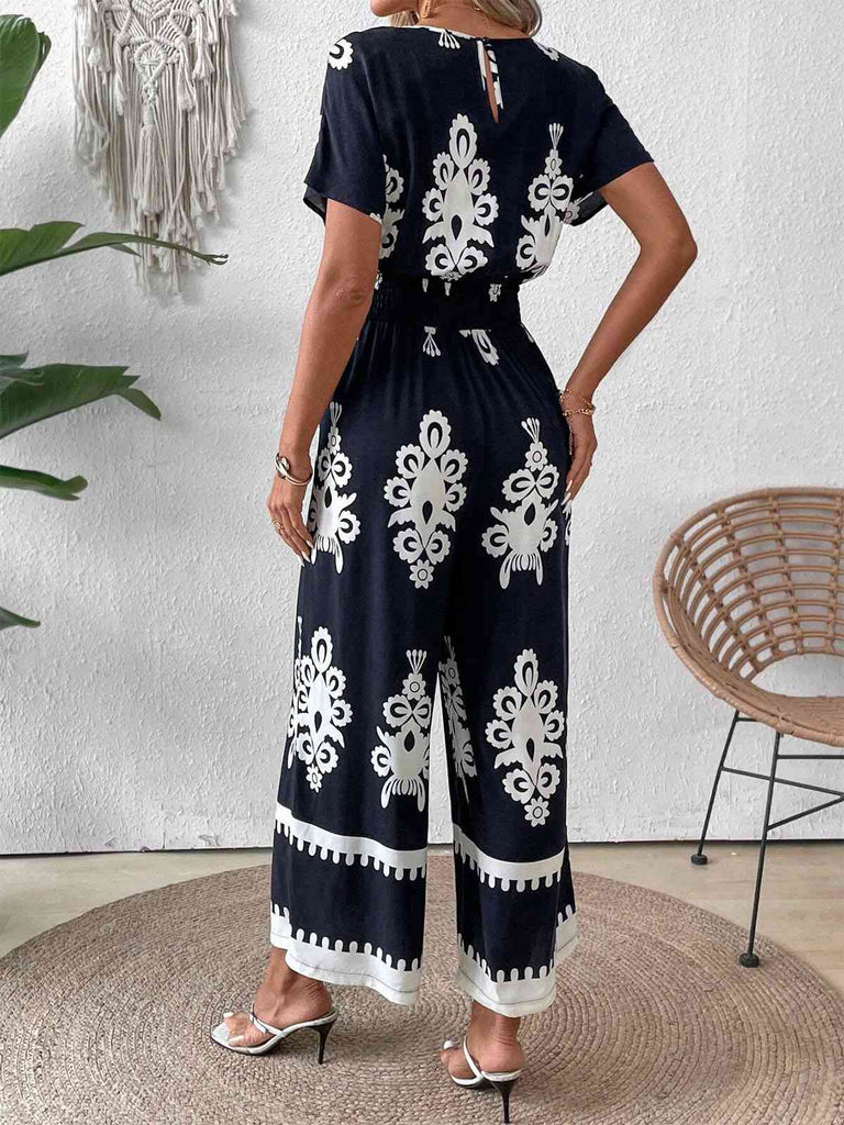 1930s V-Neck National Totem Wideleg Jumpsuit: timeless 1930s elegance she makes her own