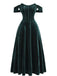 1930s Velvet Corset Formal Dress - vintage dress, retro fashion
