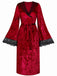 1930s Velvet Lace Long Sleeve Patchwork Pajama Robe - vintage fashion, retro style