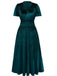 1930s Velvet Solid Short Sleeve Maxi Dress - vintage dress, retro fashion