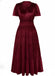 1930s Velvet Solid Short Sleeve Maxi Dress - vintage dress, retro fashion