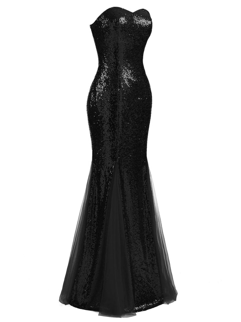 1930s Vintage Sequin Strapless Dress — a 1930s silhouette that turns sidewalks into runways