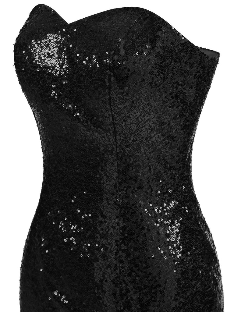 1930s Vintage Sequin Strapless Dress: where 1930s romance meets her modern spirit