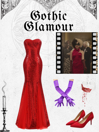 She slips into this 1930s Vintage Sequin Strapless Dress and suddenly it's a 1930s daydream