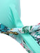[Plus Size] 1940S Tropical Plant Patchwork Lace-Up Swimsuit, vintage swimsuit, pin-up swimwear - perfect for women who love vintage and retro fashion