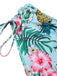 [Plus Size] 1940S Tropical Plant Patchwork Lace-Up Swimsuit, vintage swimsuit, pin-up swimwear - perfect for women who love vintage and retro fashion