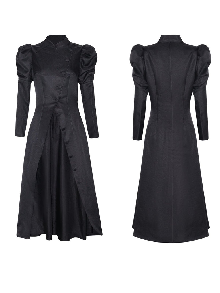 Black 1940s Wicked-Inspired Elphaba Witch Costume With Hat - vintage fashion, retro style, classic black