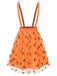 2PCS 1940s Halloween Peter Pan Collar Blouse & Smiley Face Mesh Skirt - vintage skirt, retro style