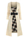 1940s Bow Plaid Knit Dress - vintage dress, retro fashion