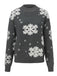 1940s Christmas Fleece-Snowflake Turtleneck Sweater - vintage fashion, retro style
