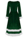 1940s Christmas Santa Faux Fur Trim Velvet Dress - vintage dress, retro fashion