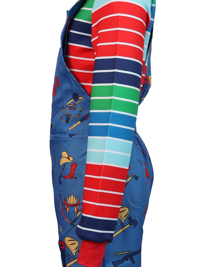 1940s Chucky Doll Striped Dungarees Cosplay Set - vintage fashion, retro style