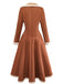 Brown 1940s Double-Breasted Lapel Western Style Coat - vintage fashion, retro style