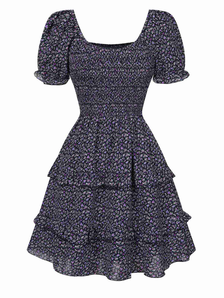 1940s Ditsy Floral Puff Wrinkle Dress, vintage dress, retro fashion, floral print - perfect for women who love vintage and retro fashion