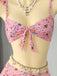 1940s Ditsy Floral Ruffle Strap Lace Trim Bikini Set, vintage swimsuit, pin-up swimwear - perfect for women who love vintage and retro fashion