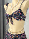 1940s Ditsy Floral Ruffle Strap Lace Trim Bikini Set, vintage swimsuit, pin-up swimwear - perfect for women who love vintage and retro fashion