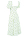 1940s Ditsy Floral Square Neck Slit Dress, vintage dress, retro fashion, floral print - perfect for women who love vintage and retro fashion