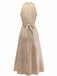 Apricot 1940s Linen V-Neck Sleeveless Belted Maxi Dress - vintage dress, retro fashion