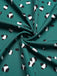 Dark Green 1940s Ruffled Neck Long Sleeve Belted Dress - vintage dress, retro fashion