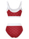 1940s Eyelet High Waisted Color Block Tankini Set, vintage fashion, retro style - perfect for women who love vintage and retro fashion