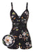 She's wearing 1940s Floral Boxer Straps Swimsuit and the whole beach remembers the 1940s