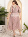She slips into this 1940s Floral Embroidered Mesh 