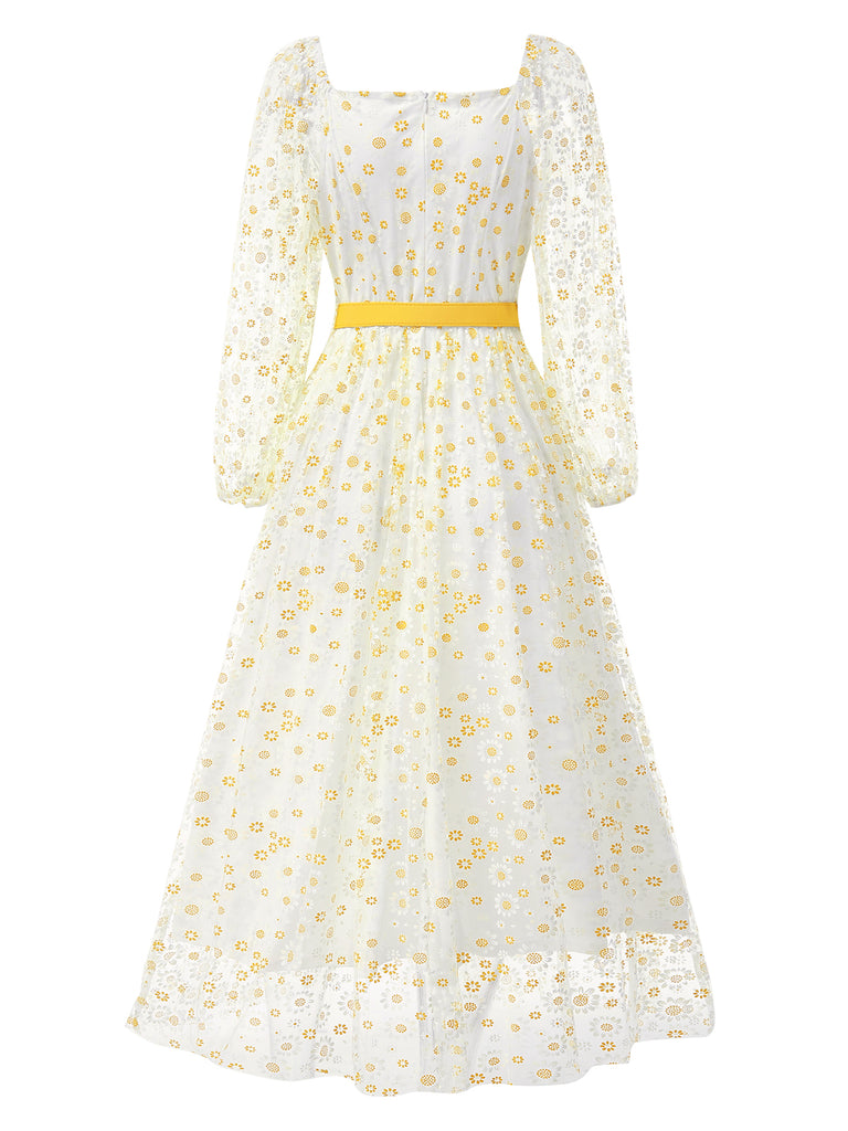 1940s Floral Illusion Square Neck | 1940s | vintage dress, retro fashion