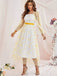 She slips into this 1940s Floral Illusion Square Neck Belt Dress and suddenly it's a 1940s daydream