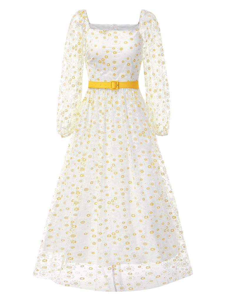 1940s Floral Illusion Square Neck | 1940s | vintage dress, retro fashion