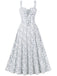 1940s Floral Lace-Up Wide Strap Dress - vintage dress, retro fashion