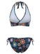 1940s Floral Print Halter Tankini Set - vintage fashion, retro style
