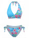 1940s Floral Print Halter Tankini Set - vintage fashion, retro style
